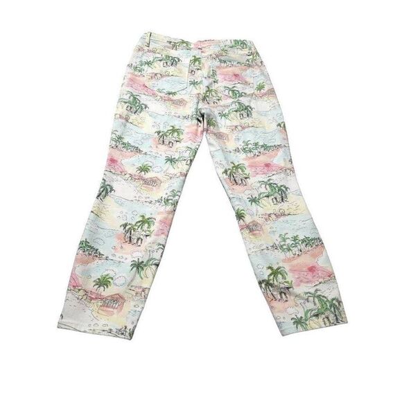 Talbots Beach Scene Pants Women's Size  8 White High-Rise Cropped Leg Jegging - Picture 4 of 13
